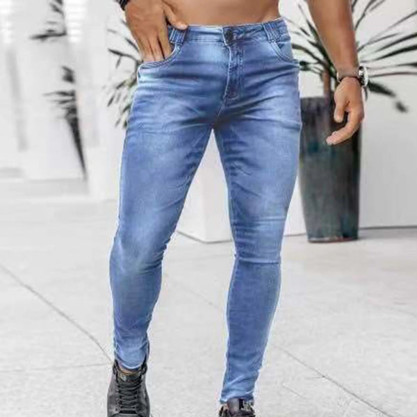 Skinny Stretch Denim Pants Male Slimming Jeans Trousers
